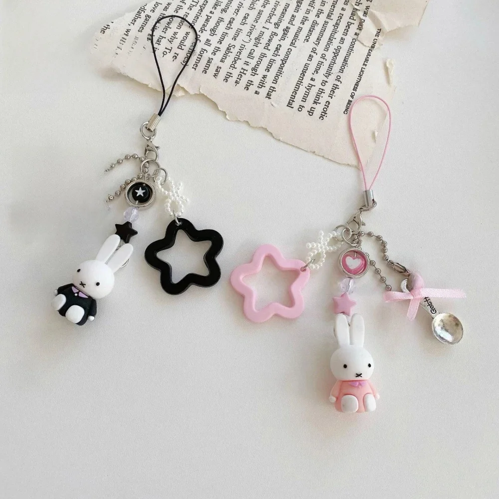 Uroczy Miffy Kawaii Nowy Styl Zawieszka Mini Królik z Kreskówki Brelok Plecak Tornister Torebka Etui na Telefon Komórkowy Zawieszka Prezent dla Dziewczynki — 2