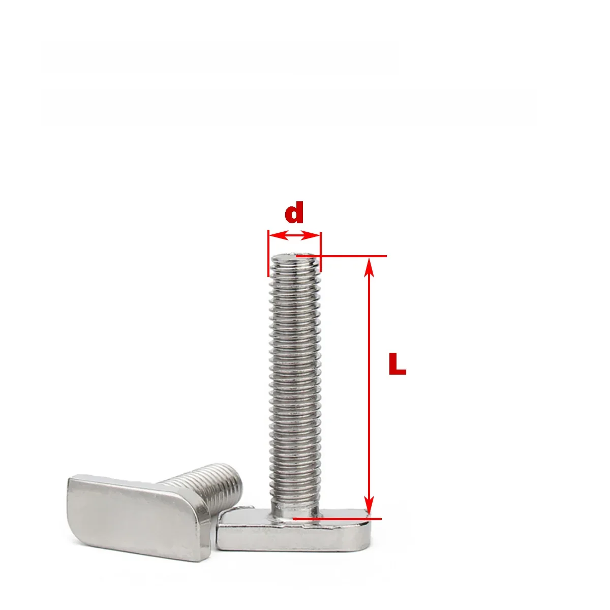 Vis en T en acier inoxydable 304, boulon en T, vis à tête carrée, Type à 23 têtes