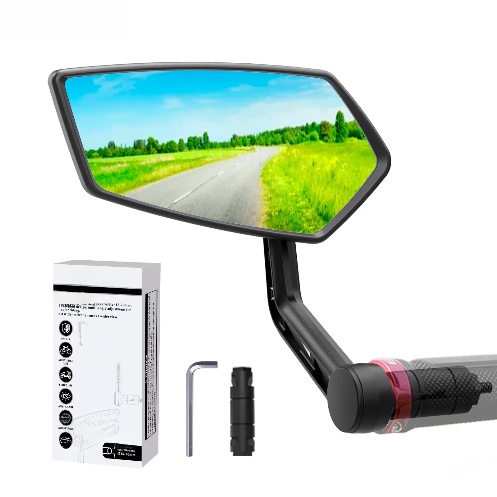 AliExpress Easydo EasyDo Bicycle Rear View Mirror Handlebar End Mountain Bike Durable Wide Range Back Sight Reflector Adjustable HD Convex Glass