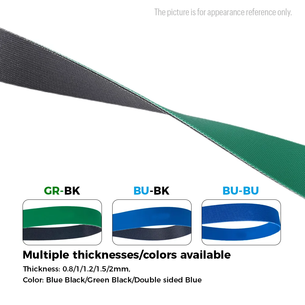 1pc OPP Bubble Film Hot Cutting Machine Belt Bag Making Machine Belt High Wear Blue Black/Green Black PU Flat Belt