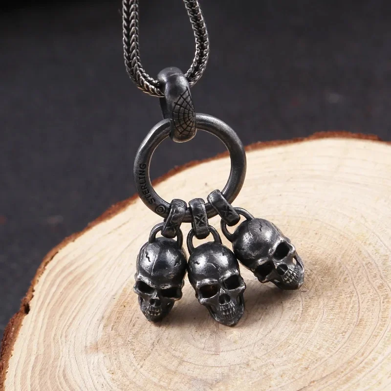 AliExpress Retro Gothic Skull Pendant Personality Necklace for Men Rock Bike Accessories Halloween Jewelry Gifts