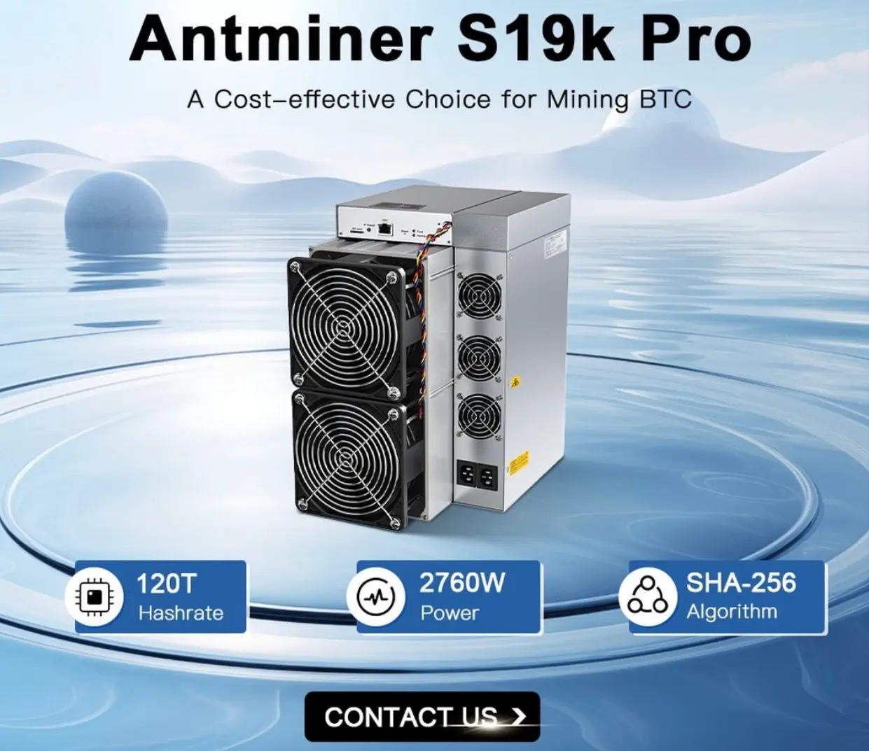 Bitmain Antminer S19k Pro 120TH/s SHA256 Bitcoin Miner 2760W BTC BCH BSV Air Cooled ASIC Mining Machine