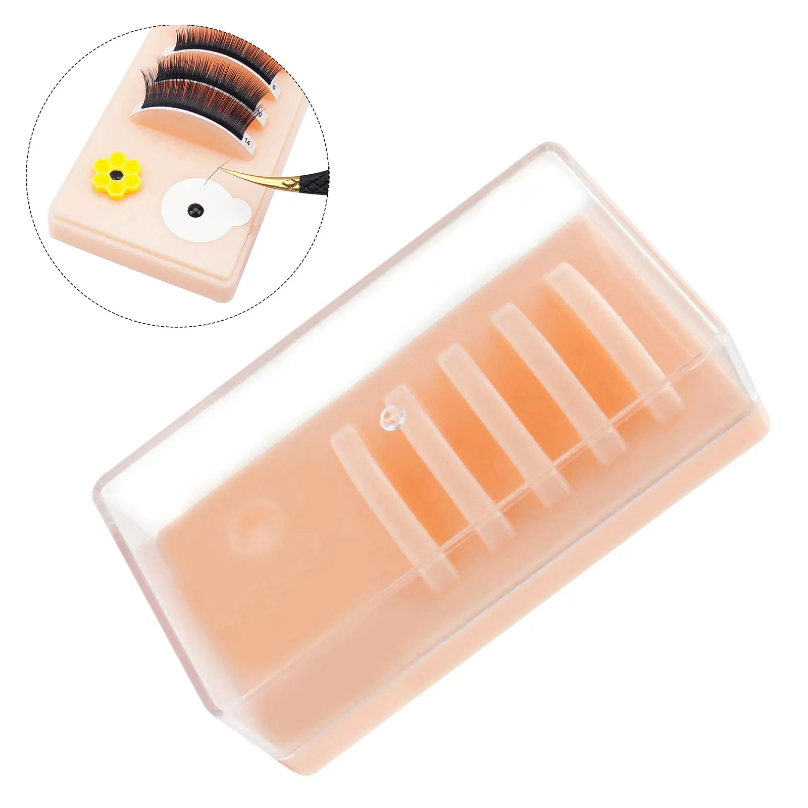 Palete de enxerto de cílios acrílico com capa profissional resistente para iniciantes recipiente de exibição de maquiagem transparente para cílios falsos
