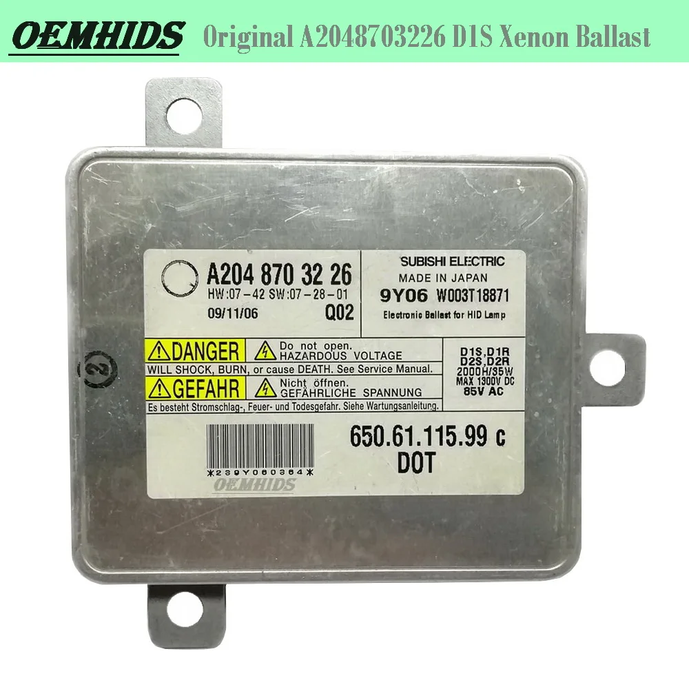 

A2048703226 D1S Original HID OEM Ballast For Ben-z GLK X204 Xenon Headlight Control Unit Module 9Y06 W003T18871 6506111599C