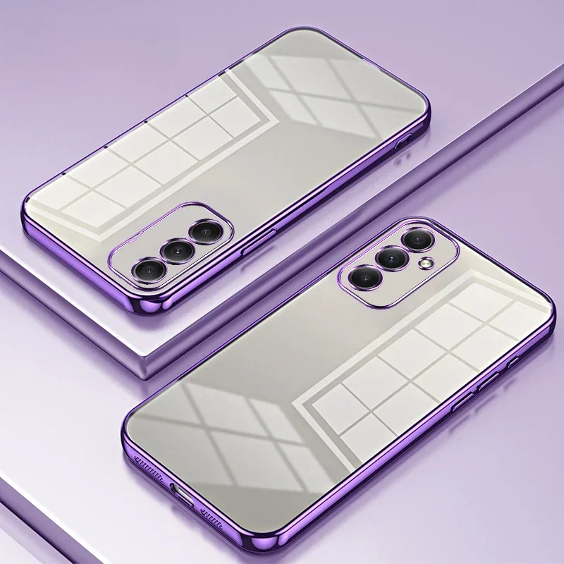 Luksusowe przezroczyste etui z powłoką ochronną na Samsung Galaxy S26 Ultra S25 FE S24 Plus S23 FE A55 A34 A35 A54 A53 A15 A05S Miękka tylna obudowa — zdjęcie 2
