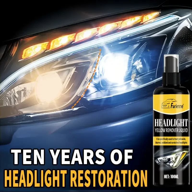 Headlight Repair 100 ml -- Effectively Repairs Yellowing, Oxidation, and Cloudiness of Car Headlights | Safe and Convenient |