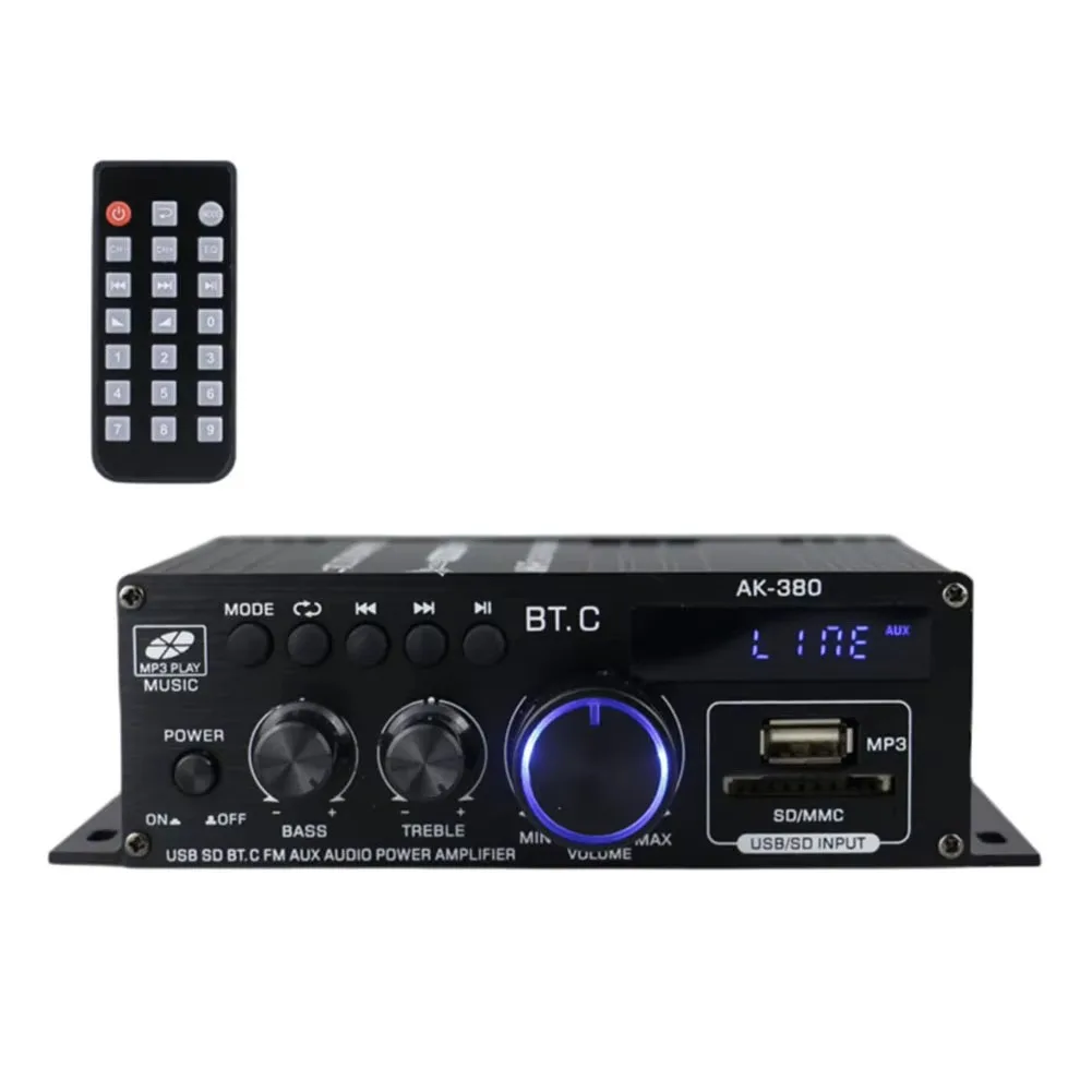 AK-380 Bluetooth アンプ AK-380 Bluetooth Hi-Fi オーディオアンプ 40Wx2 ステレオパワーアンプ