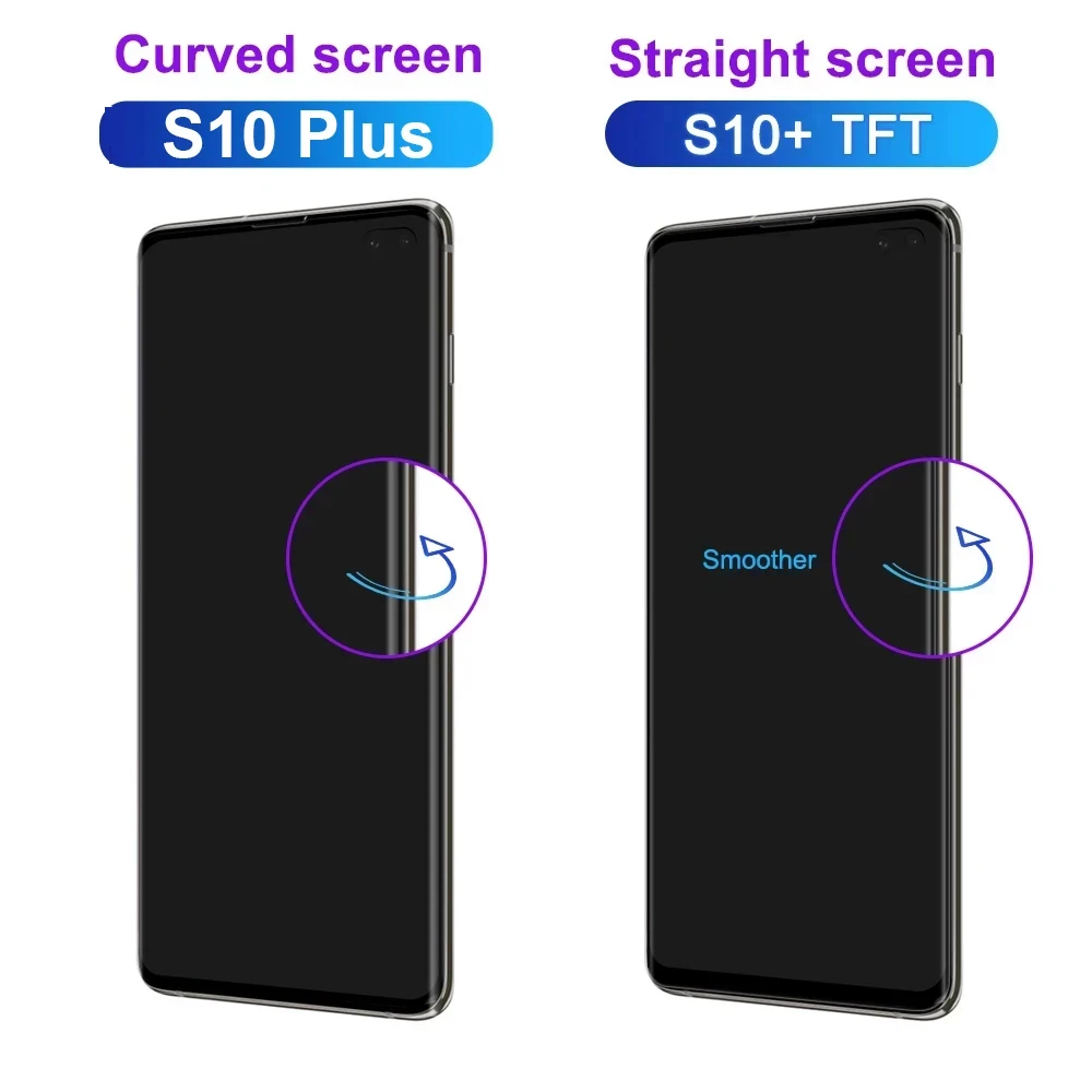 TFT S10 Plus Screen, For Samsung Galaxy S10 Plus LCD Display G975 G975F/DS Touch Screen Replacement Digitizer Assembly +Frame