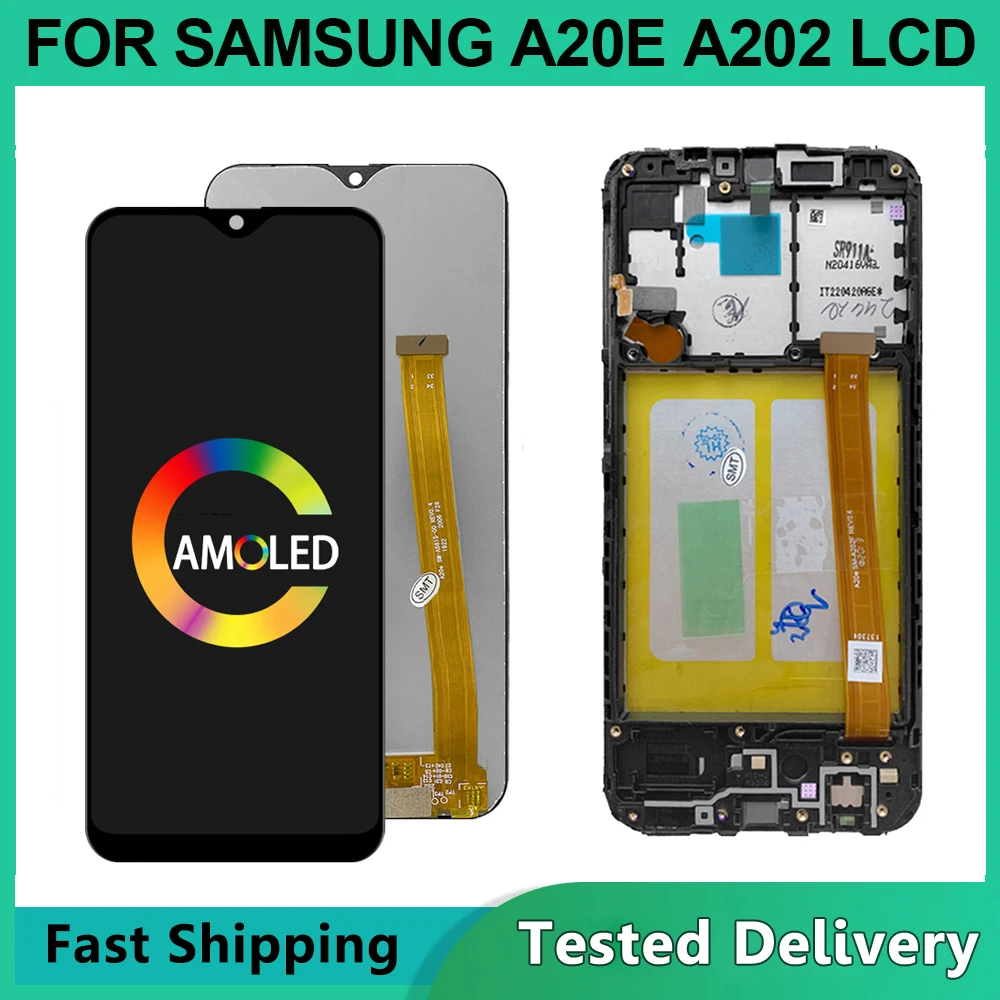 5.8\'\' For Samsung A20e LCD A202 lcd display For Samsung A202 A202F LCD Screen Touch Digitizer Assembly With Frame