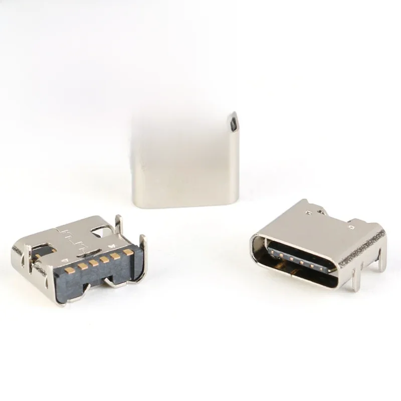 20/10/5 sztuk 6 Pin SMT złącze wtykowe Micro USB typu C 3.1 kobiet umieszczenie SMD DIP dla PCB projekt DIY wysoki prąd ładowania — zdjęcie 2