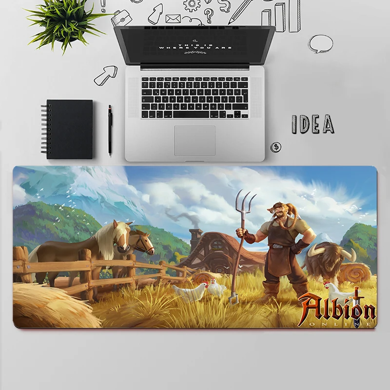 Albion ออนไลน์ Gaming Mouse Pad แผ่นรองเมาส์ขนาดใหญ่ PC Gamer แผ่นรองเม้าส์คอมพิวเตอร์ Big Mousepad XXL พรมคีย์บอร์ดโต๊ะเมาส์ Pad