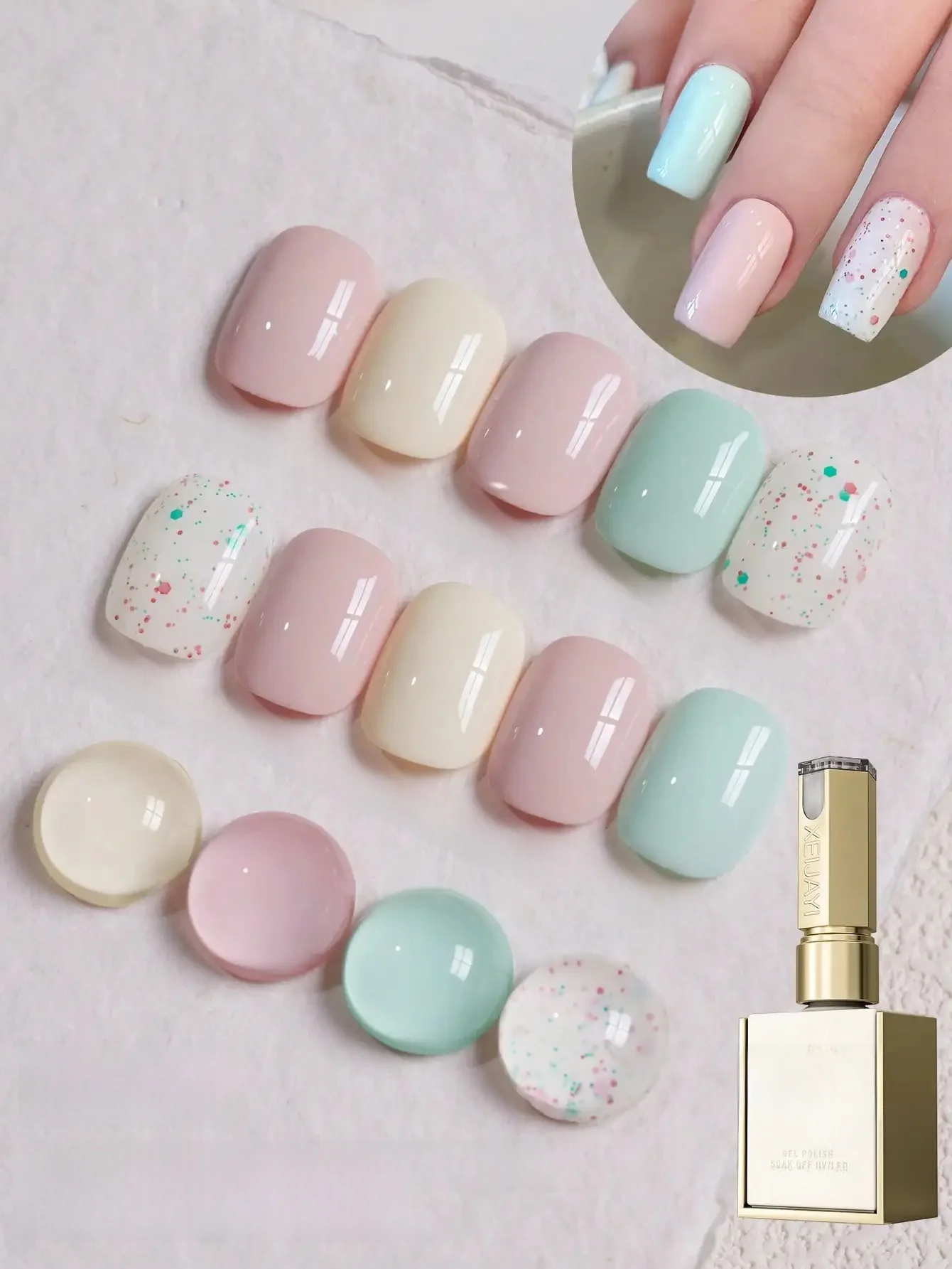 4 couleurs 15ml nouveau populaire menthe vert rose vernis à ongles Semi Permanent Nail Art trempage UV LED Salon de manucure bricolage Salon de manucure Gel