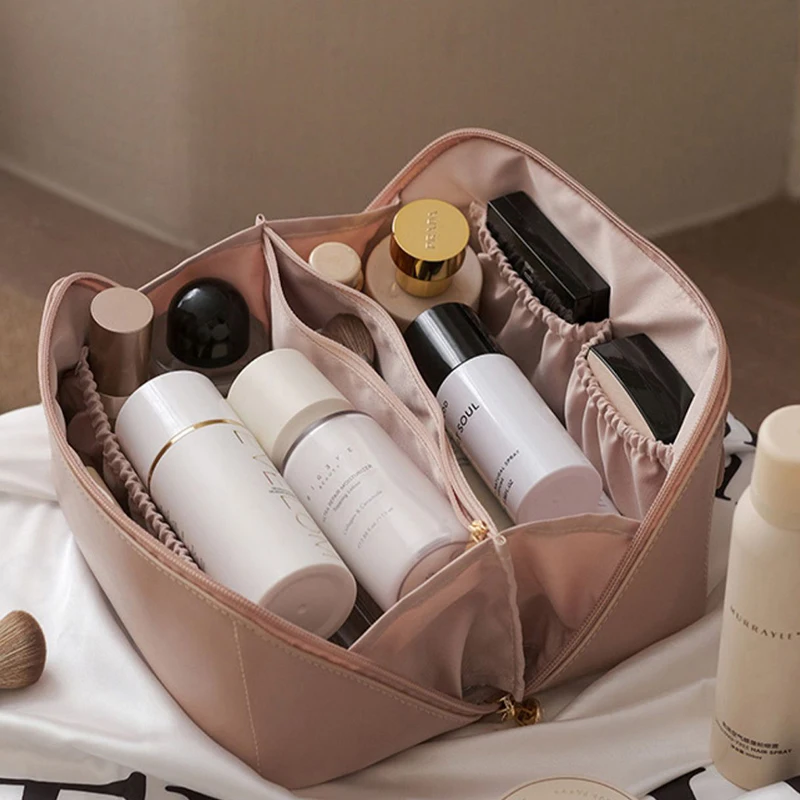 Borsa cosmetica da viaggio grande per donna organizzatore di trucco in pelle borse da toilette femminili organizzatore di articoli da toeletta