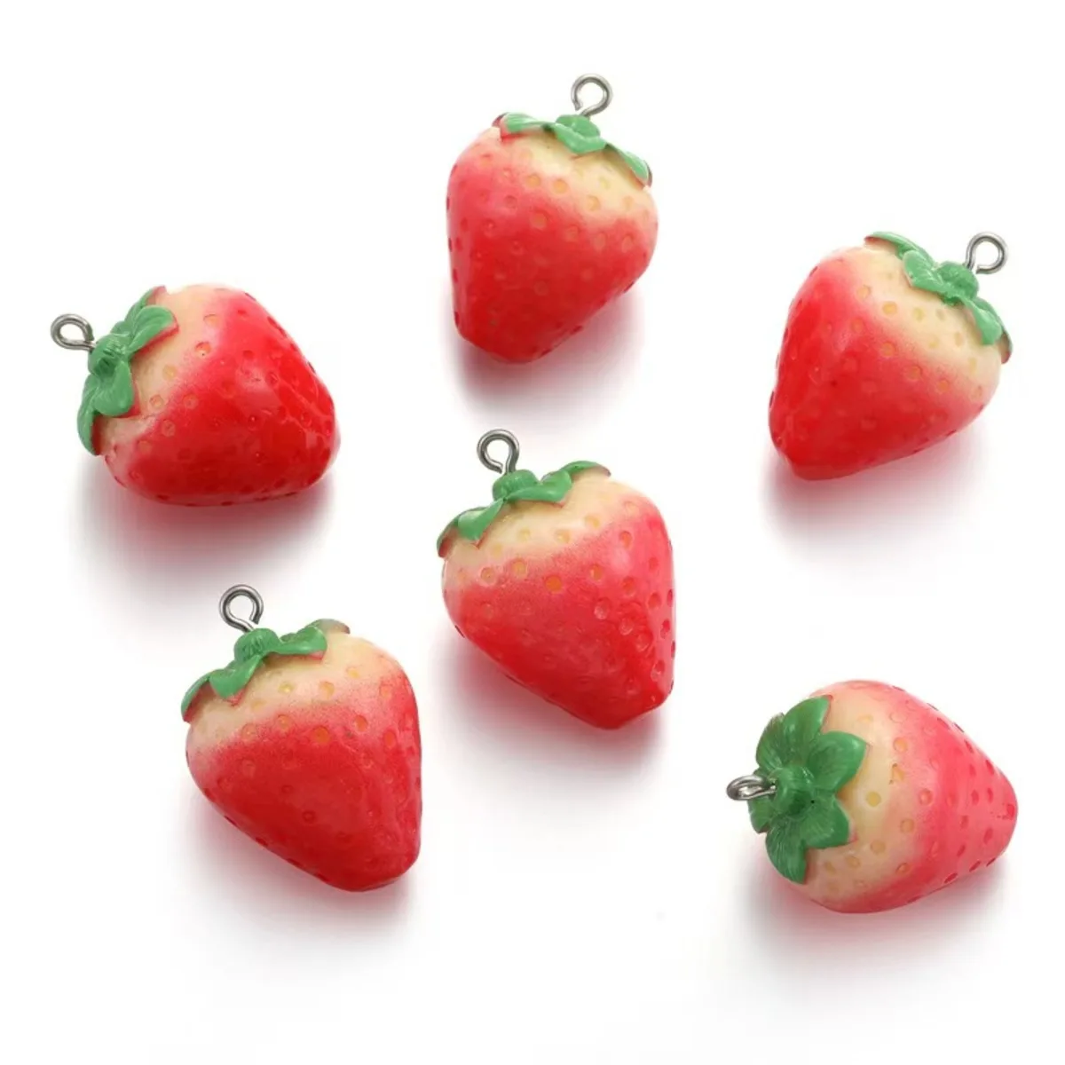 10pcs Strawberry Resin Pendant Charms Fruit Fashion Pendant DIY Earrings Jewelry Accessories image 5