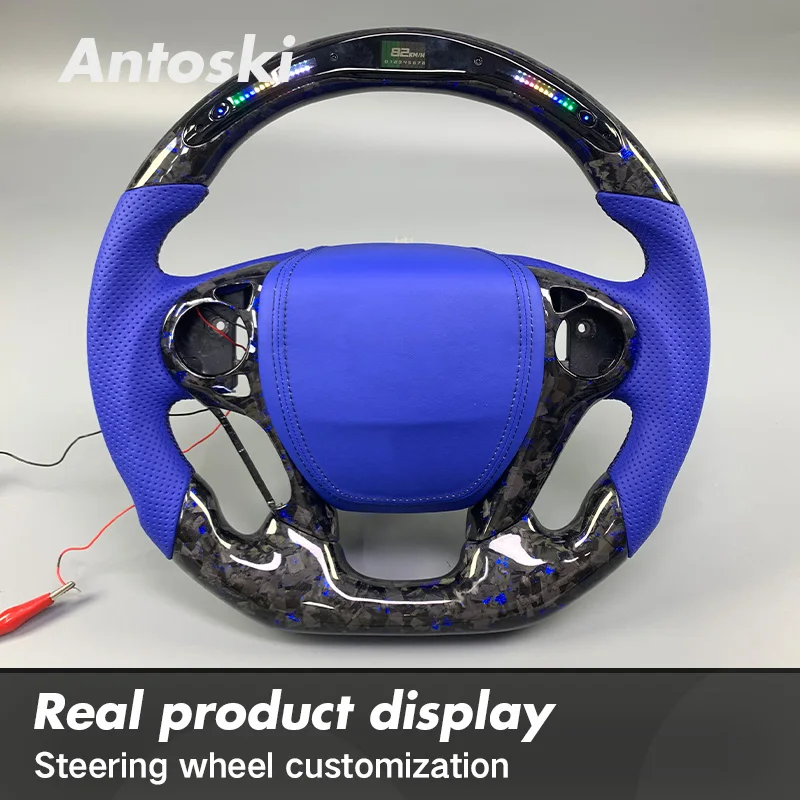 لهوندا أكورد 9th الجنرال أوديسي 2014-2018 مخصص جلد نابا ألياف الكربون عجلة القيادة الذكية LED ترقية السيارة الداخلية