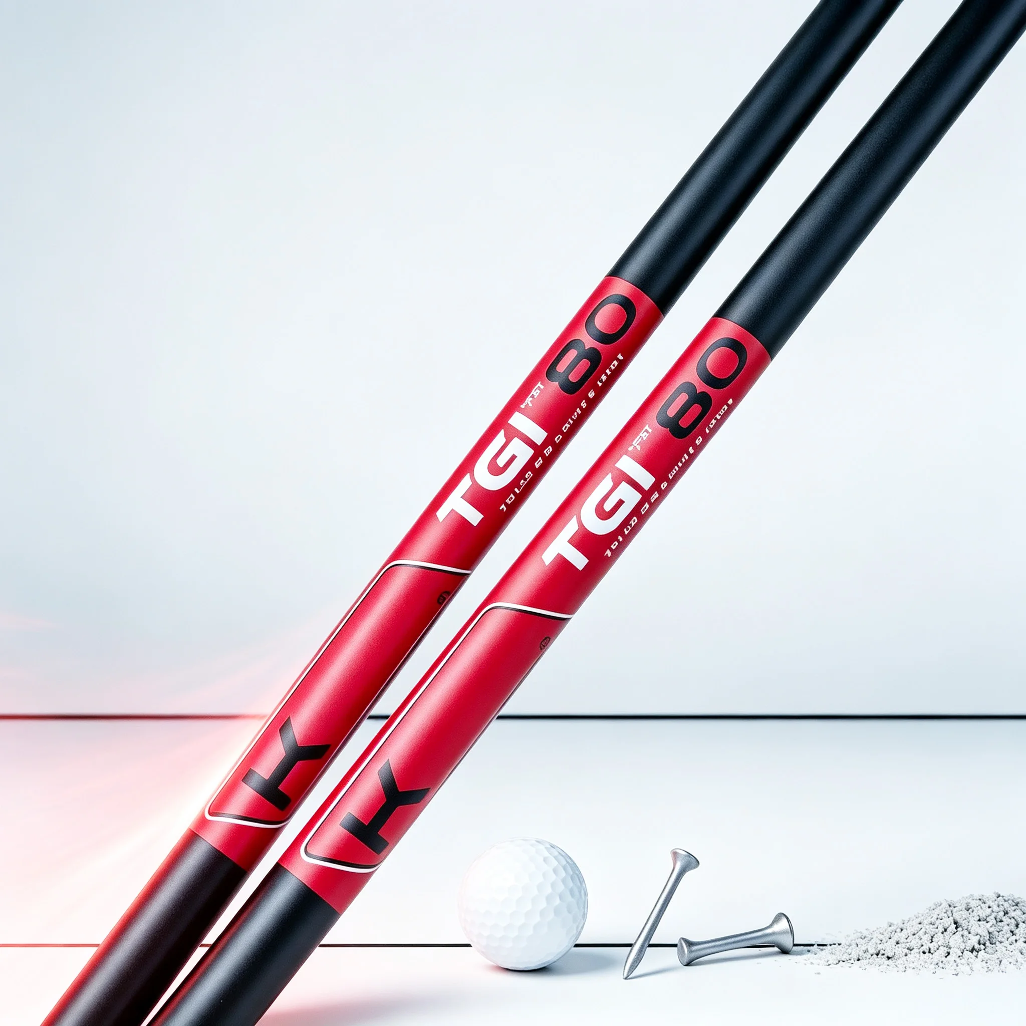 Red and Black & Silver New Tgi Carbon Iron Shafts, Suitable for Iron Set Modification, Multiple Hardness Options (50/60/70/80), 0.370 Shaft Tip Interface, High Elasticity and Anti-Twist Design, Corrects Swing Deviation, Upgrade Accessories for Amateur and Advanced Golfers