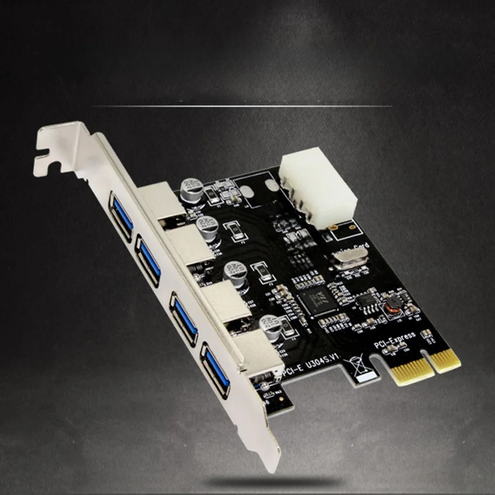 Koncentrator PCI-E na USB 3.0 Karta rozszerzeń PCI Express 4-portowy adapter 5 Gb/s Prędkość USB 3 0 PCI E PCIe Express 1x do komputerów stacjonarnych — zdjęcie produktu 7