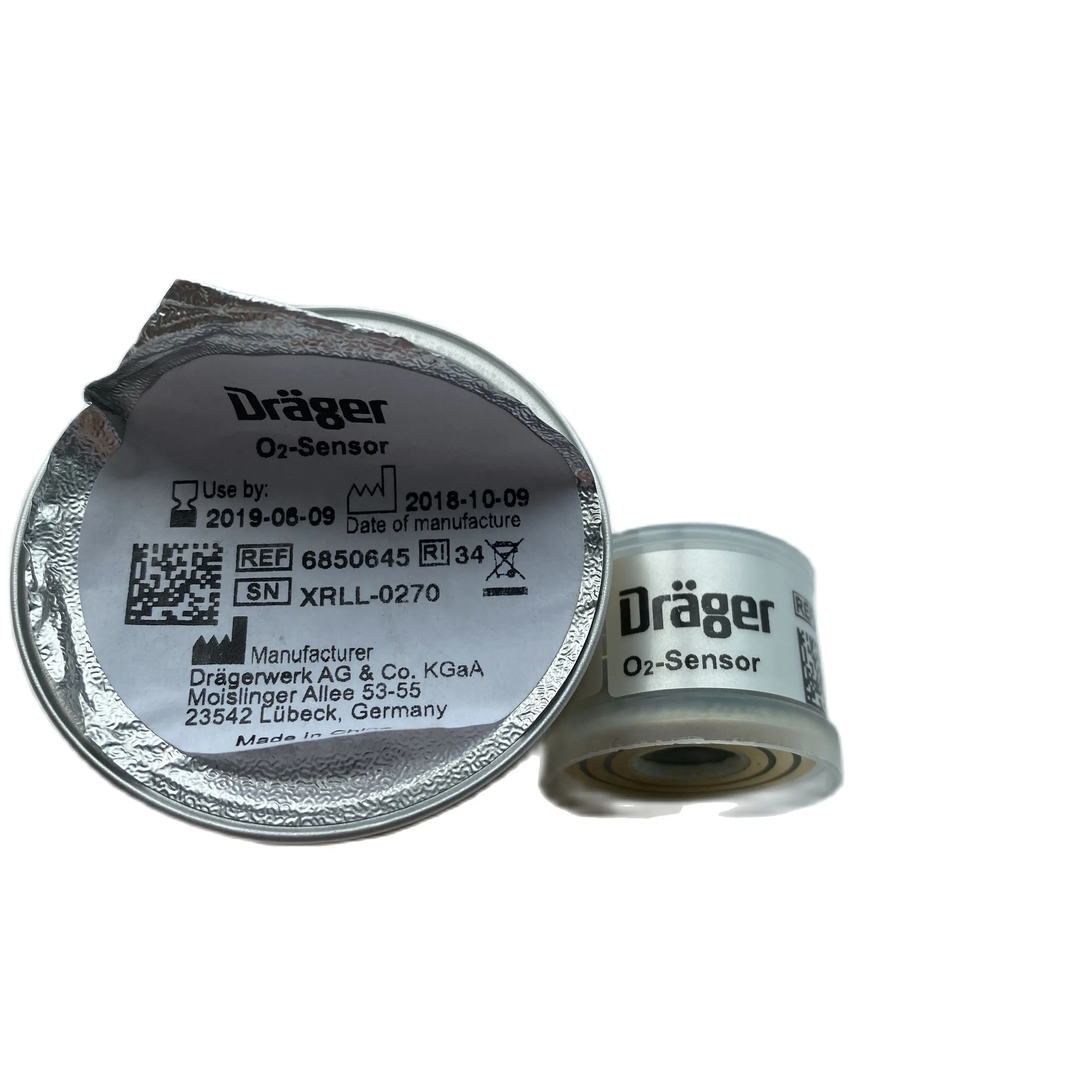 

6850645 Original Drager O2-Sensor Dräger Oxygen Sensor Evita 2/4 Fabius Ventilator