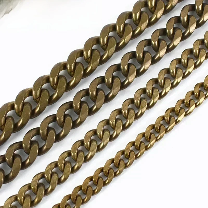 50/100cm solidna mosiężna klamra łańcuszkowa męski pasek spodnie brelok z haczykiem spodnie dżinsy portfel łańcuszki pasek do torby Link zapięcie akcesoria — zdjęcie 2