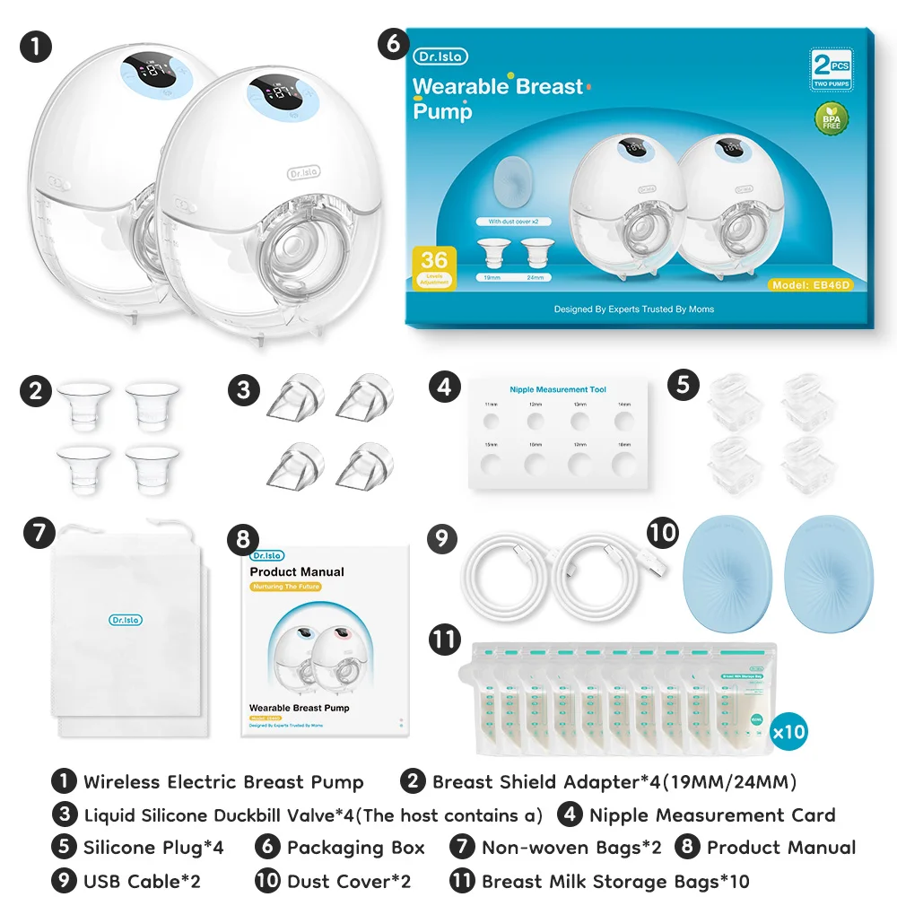 mamijoy-extractor-de-leche-electrico-portatil-2-unidades-permite-usar-las-manos-libremente-4-modos-y-36-niveles-bajo-nivel-de-ruido-capacidad-de-210-ml-ideal-como-regalo-incluye-10-bolsas-para-guardar-la-leche