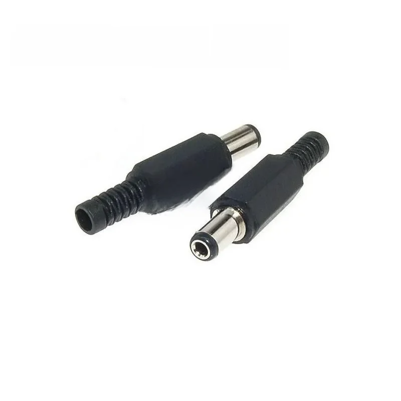 2025 Gorąca sprzedaż 5 sztuk Czarny 2,1 mm x 5,5 mm DC Adapter wtyczki męskiej — zdjęcie 2