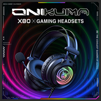 ONIKUMA X80,3.5 mm jack Headphone with Surround Sound/volum contral/Mute switch for PC/MAC/PS4/PS5 freeshippings items