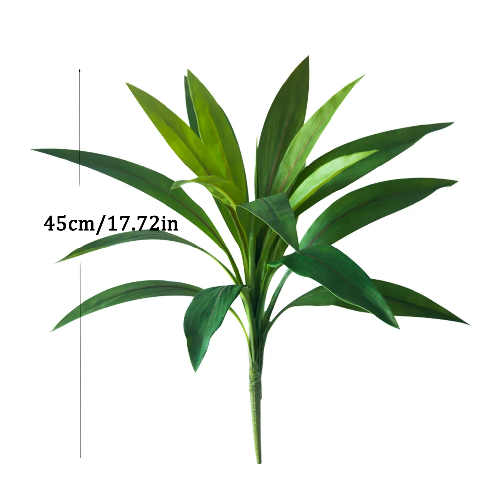 45 cm, 17 Blätter, künstliche Dracaena-Pflanzen, künstliche Palme, tropische Kunstpflanze, Cycas-Baumzweig für Haus- und Gartendekoration – Detail 8