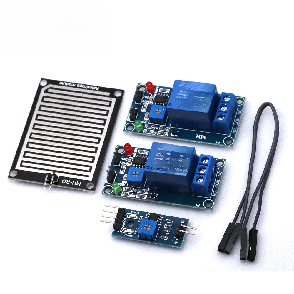 Moduł czujnika wykrywania śniegu/kropli deszczu moduł pogody deszczowej wilgotność dla Arduino zestaw do samodzielnego montażu 5 V/12 V moduł sterujący przekaźnikiem — zdjęcie 2