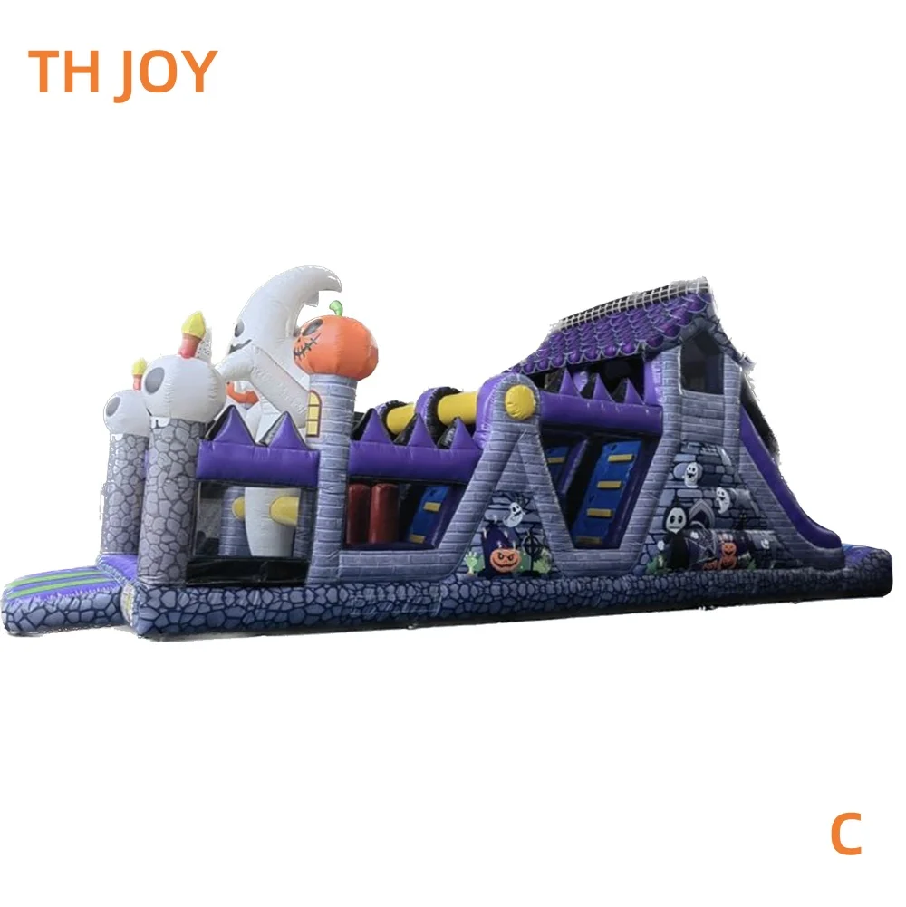 Dostawa statkiem do domu, dmuchany labirynt przeszkód Ghost Pumpkin, dmuchany domek do skakania na Halloween, wyścigi sportowe.