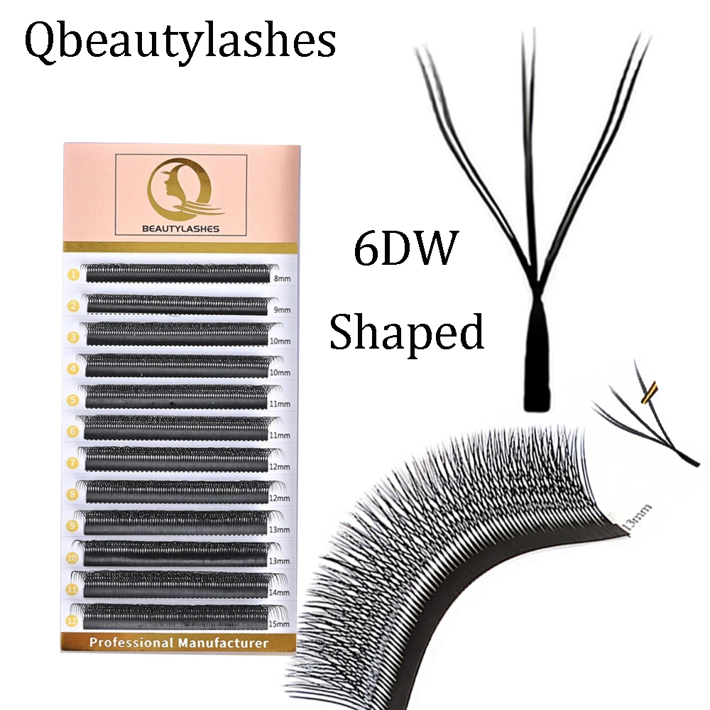 

Qbeautylashes 6D W shape eyelash extensions Premade Volume Fans Y Style Lashes New False Eyelashes Natural Private Label