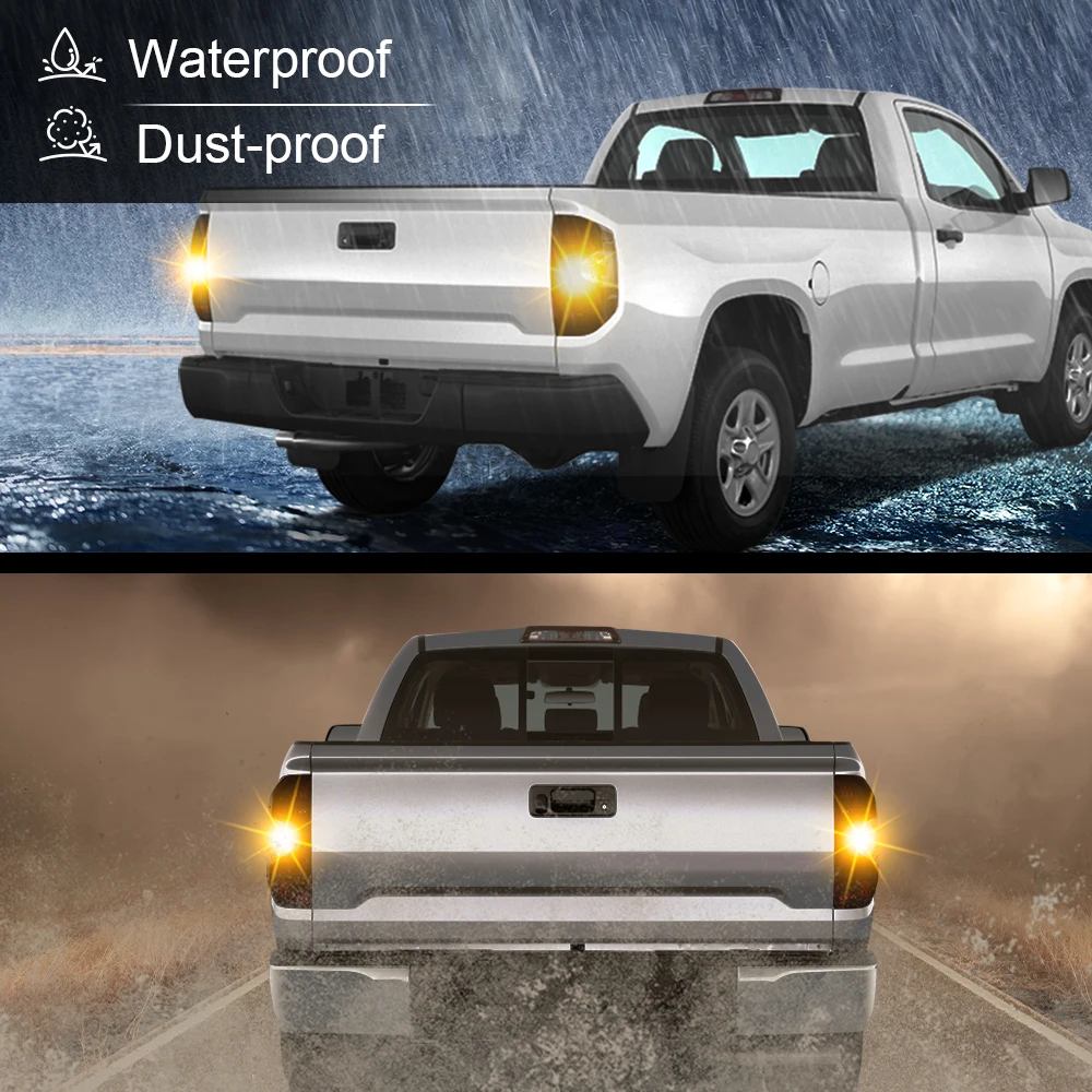1 زوج أضواء خلفية خلفية مصابيح الفرامل الجمعية صالح ل 14-21 تويوتا تندرا المدخن مقاوم للماء سنوبروف الغبار اكسسوارات السيارات #3
