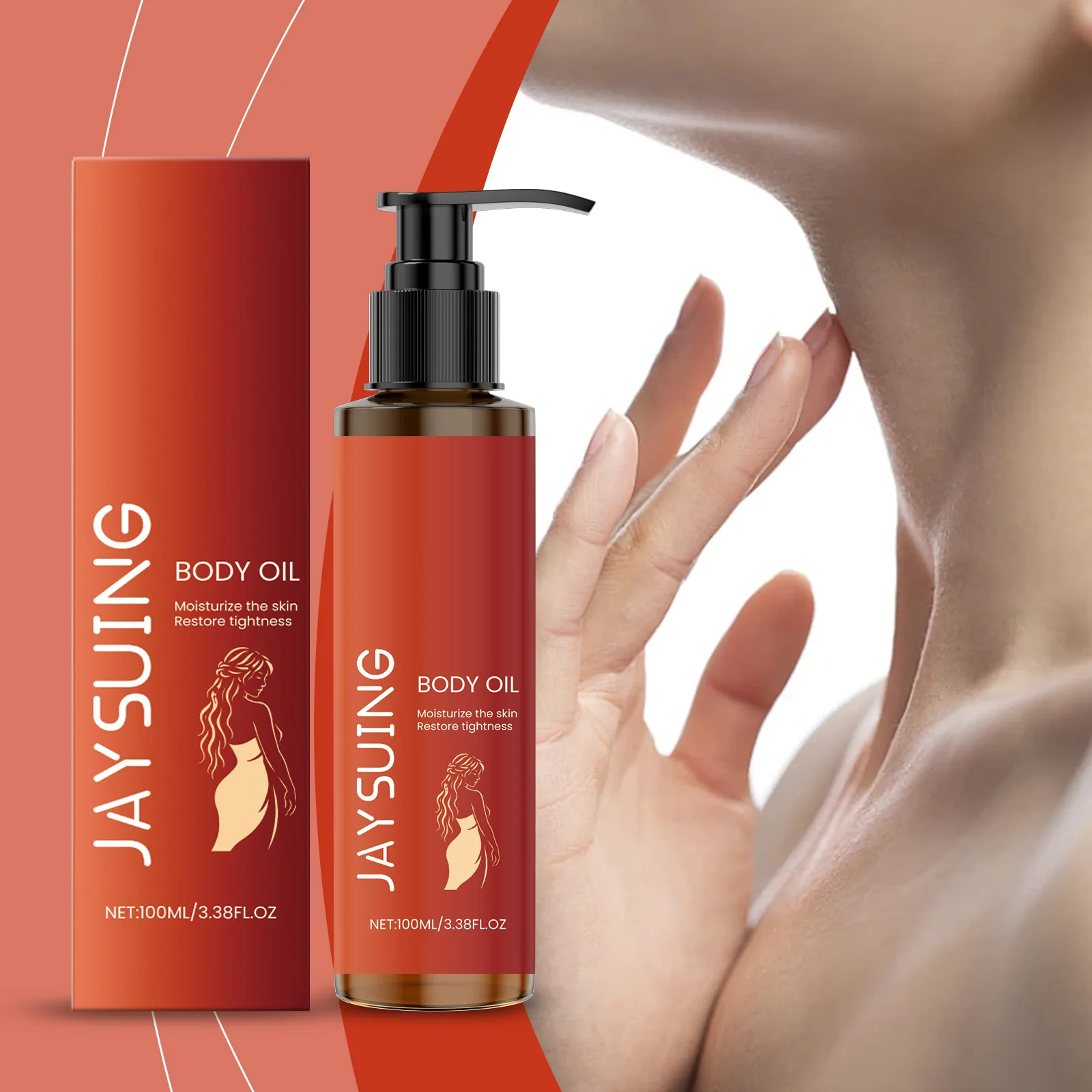 

Jaysuing 100ml Tightening Body Oil Firming Fade Fine Line Shaping Body Curve Improve Sagging Skin Smooth Body Massage Care Oil