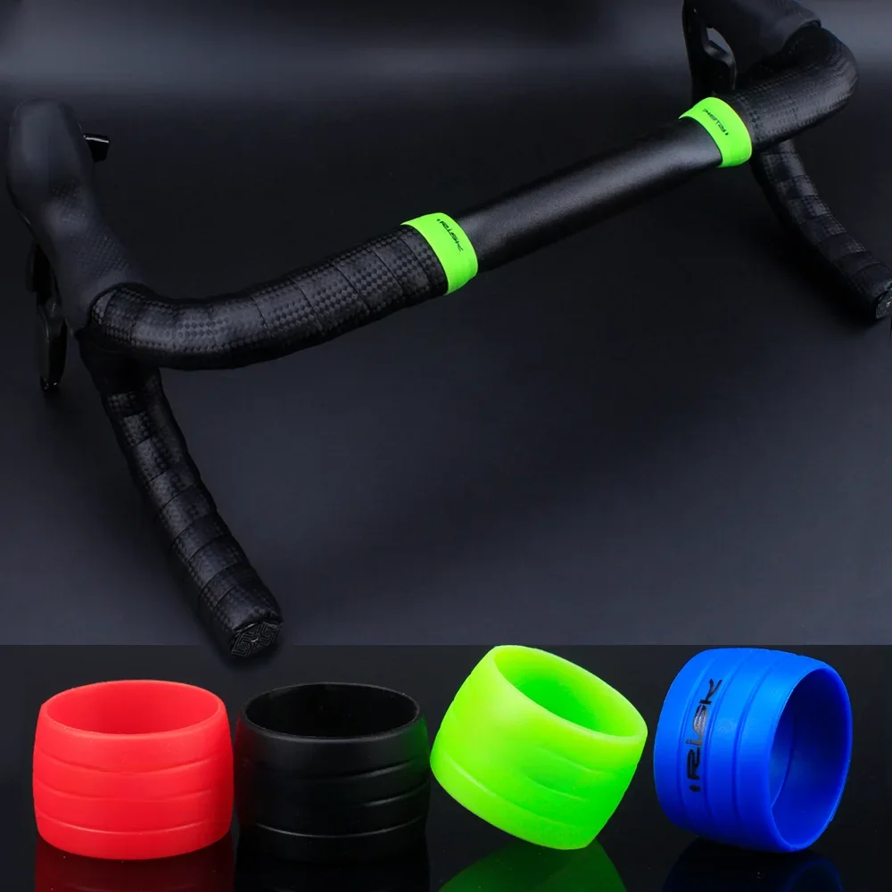 AliExpress 2pcs RISK Bicycle Bike Handlebar Strap Tape Fixing Silicone Ring Anti-Skip Rubber Sleeve Loops