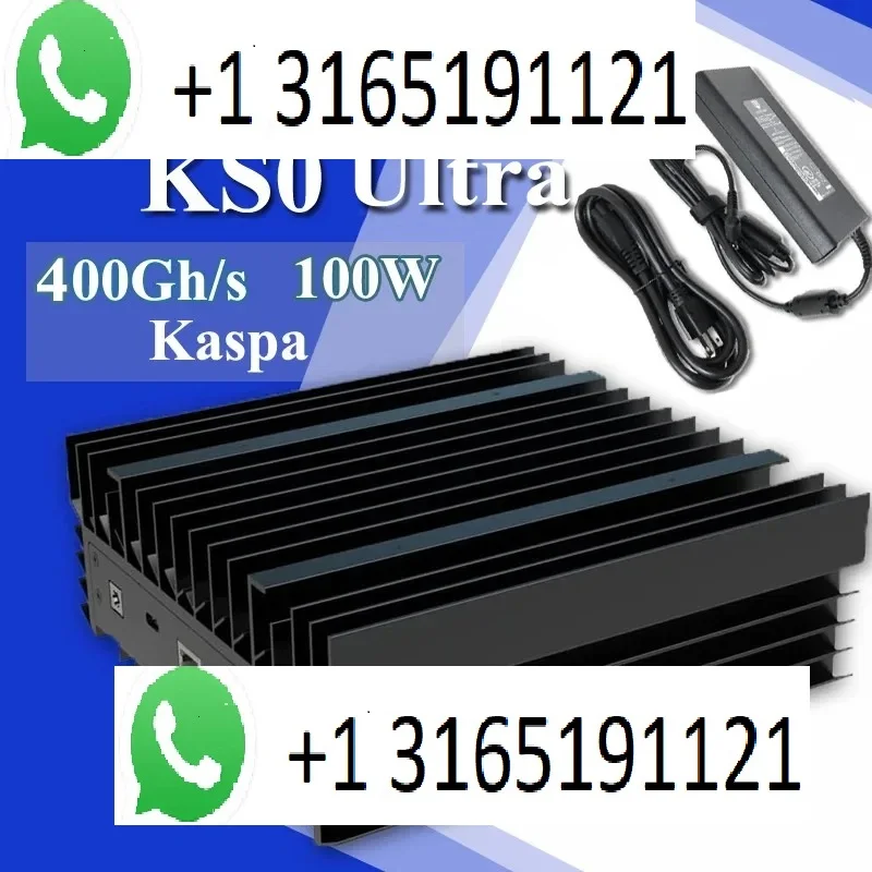 

A. SHARP DEAL!!! BUY 2 GET 1 FREE Iceriver New KS0 Ultra 400Gh/S 100W Hashrate KASPA Miner Mining with PSU