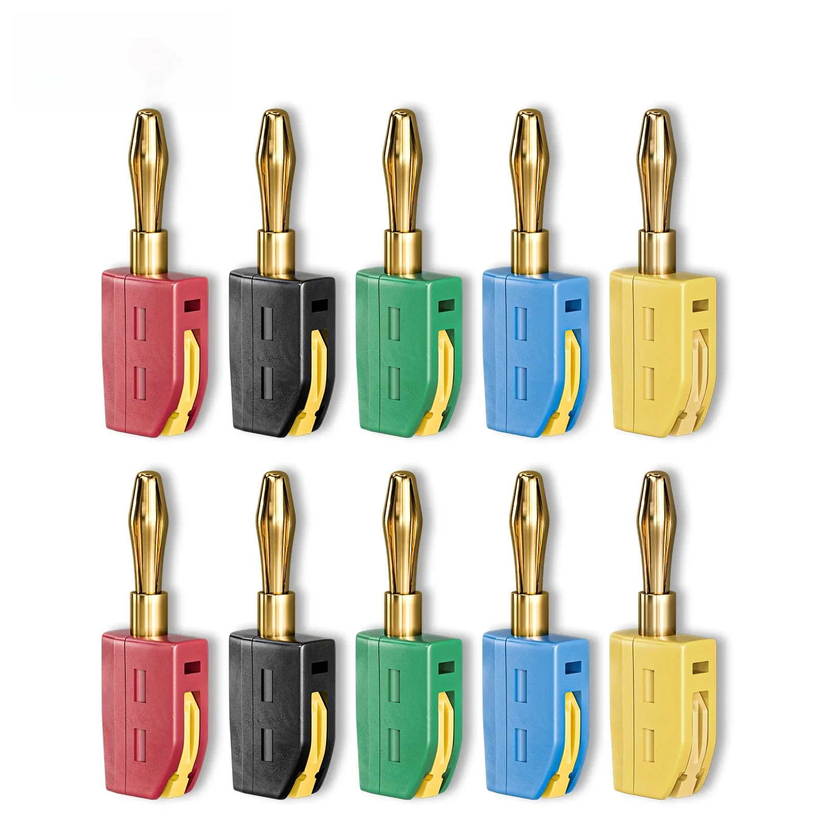 Cleqee P10064 10 szt. 4mm wtyk bananowy wysoki prąd szybkie połączenie pozłacane złącze bananowe 32A test elektryczny — zdjęcie 2