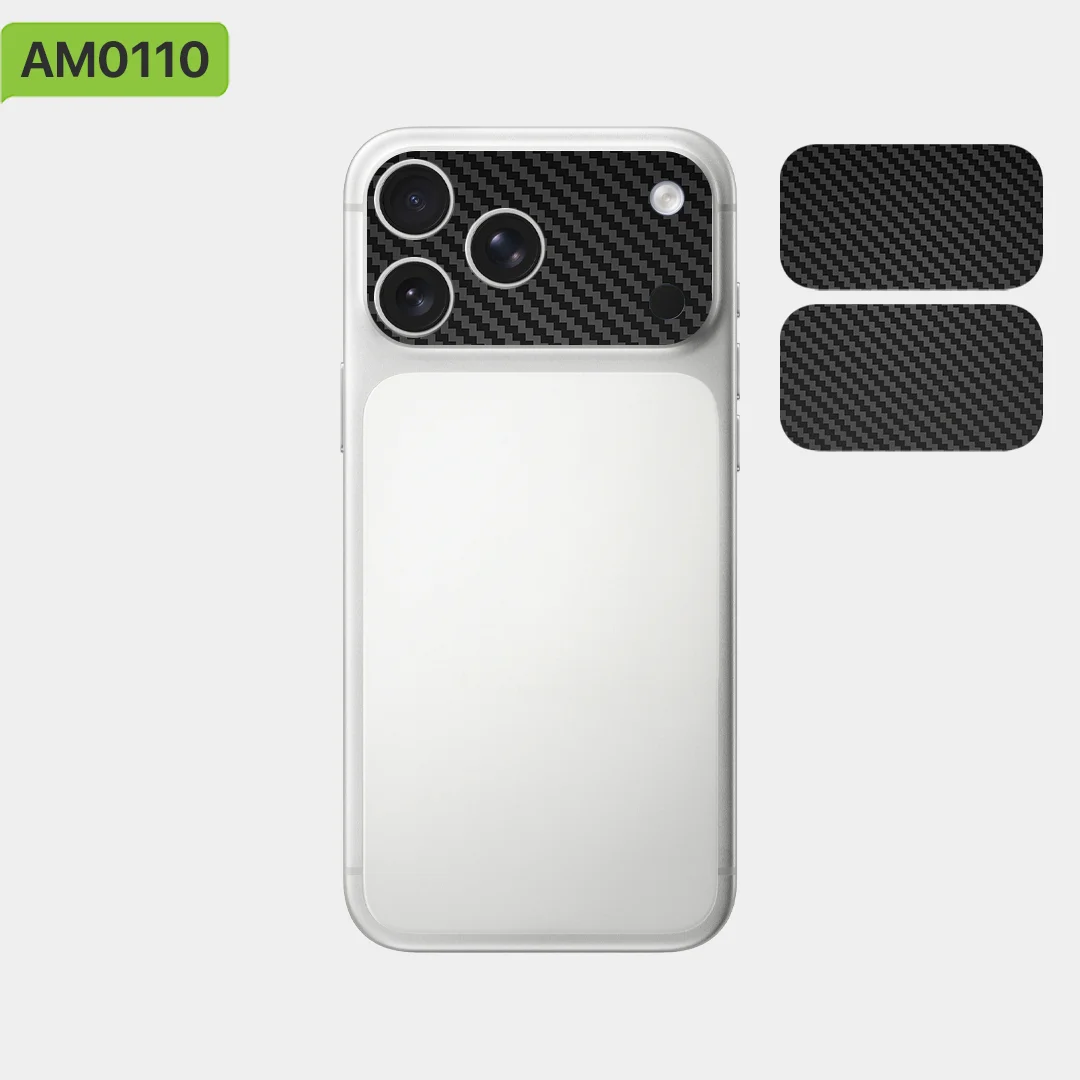 Piel protectora de cámara para iPhone 17 Pro / Pro Max – Nexa Skins Carbon Fiber Edition CAM009 – Envoltura de vinilo ultrafina