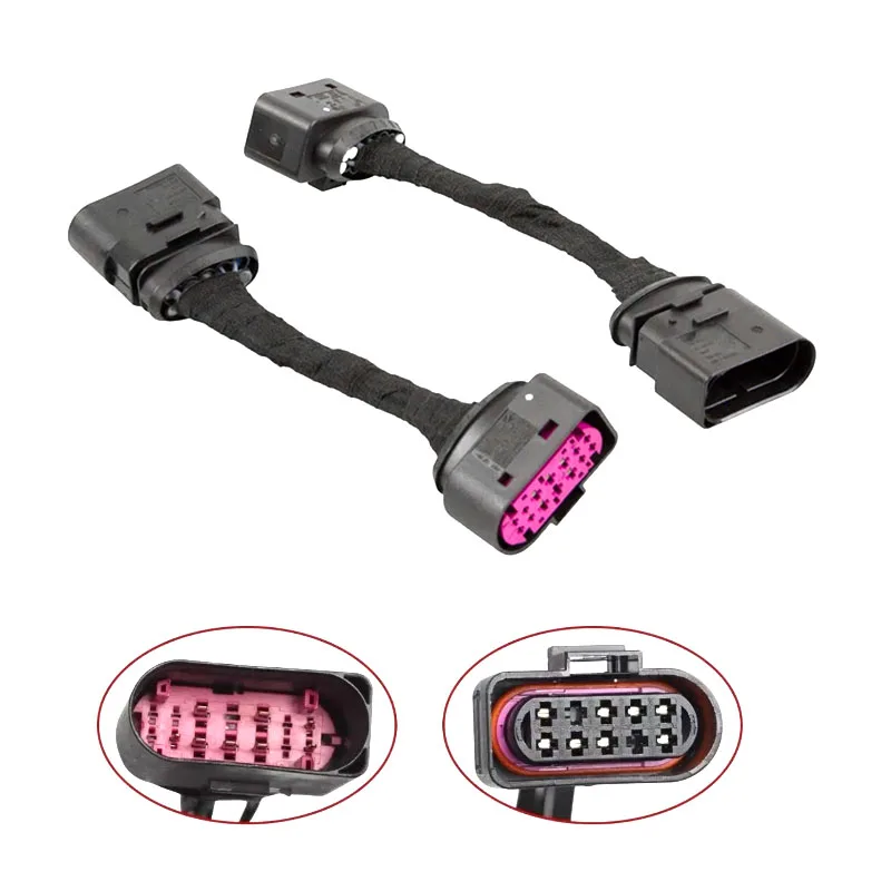 1 Pair 14 to 10 Pin Halogen Lamp Xenon HID Connector Adapter for Jet ta 2015