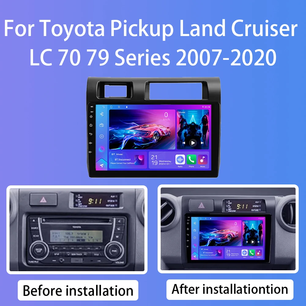 CarPlay 2din Android Auto Radio GPS Multimedia Player For Toyota Pickup Land Cruiser LC 70 79 Series 2007-2020 DSP IPS NO 2DIN