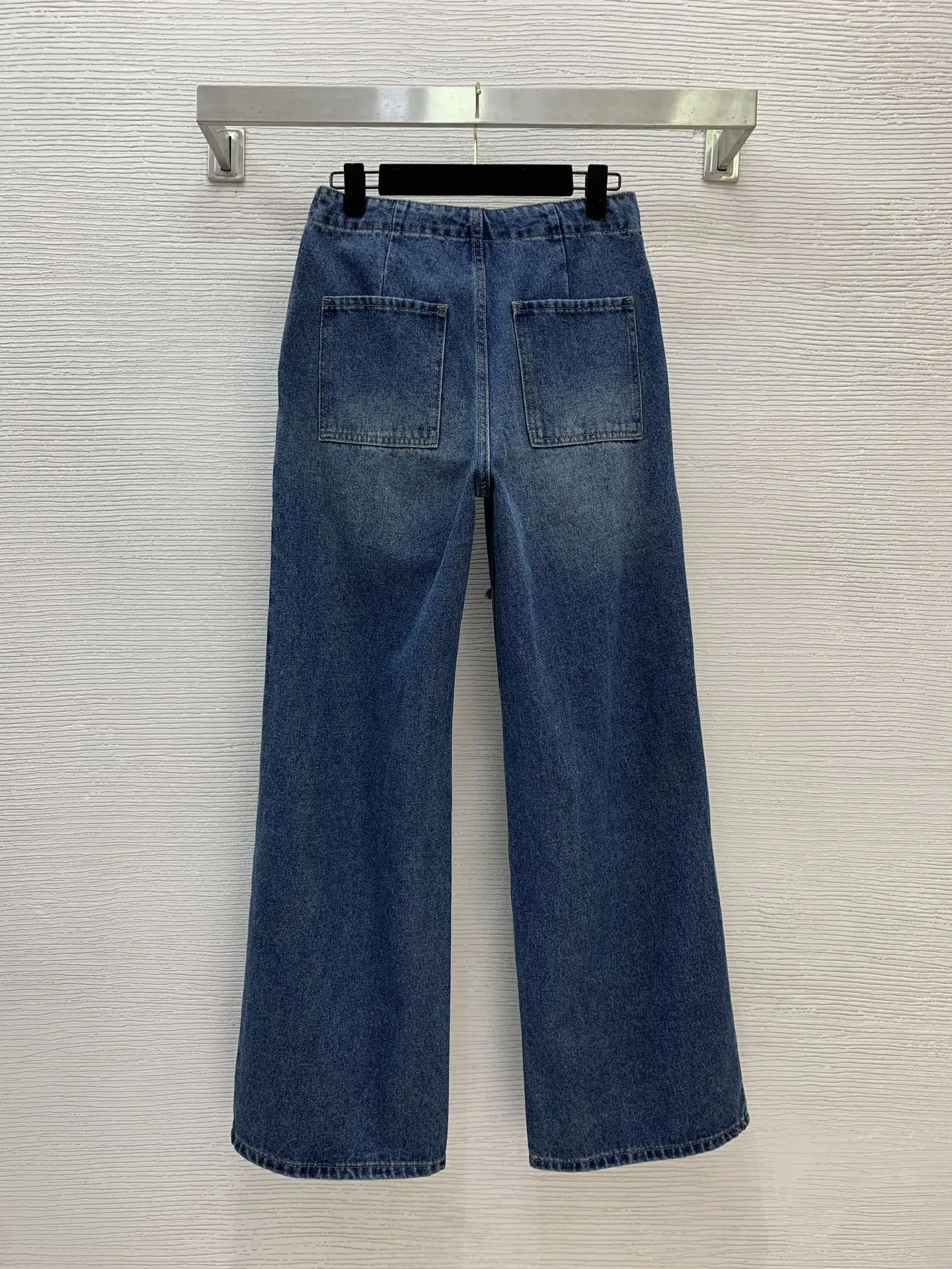 2025 بنطال جينز مستقيم فضفاض ومغسول 5D26 #1