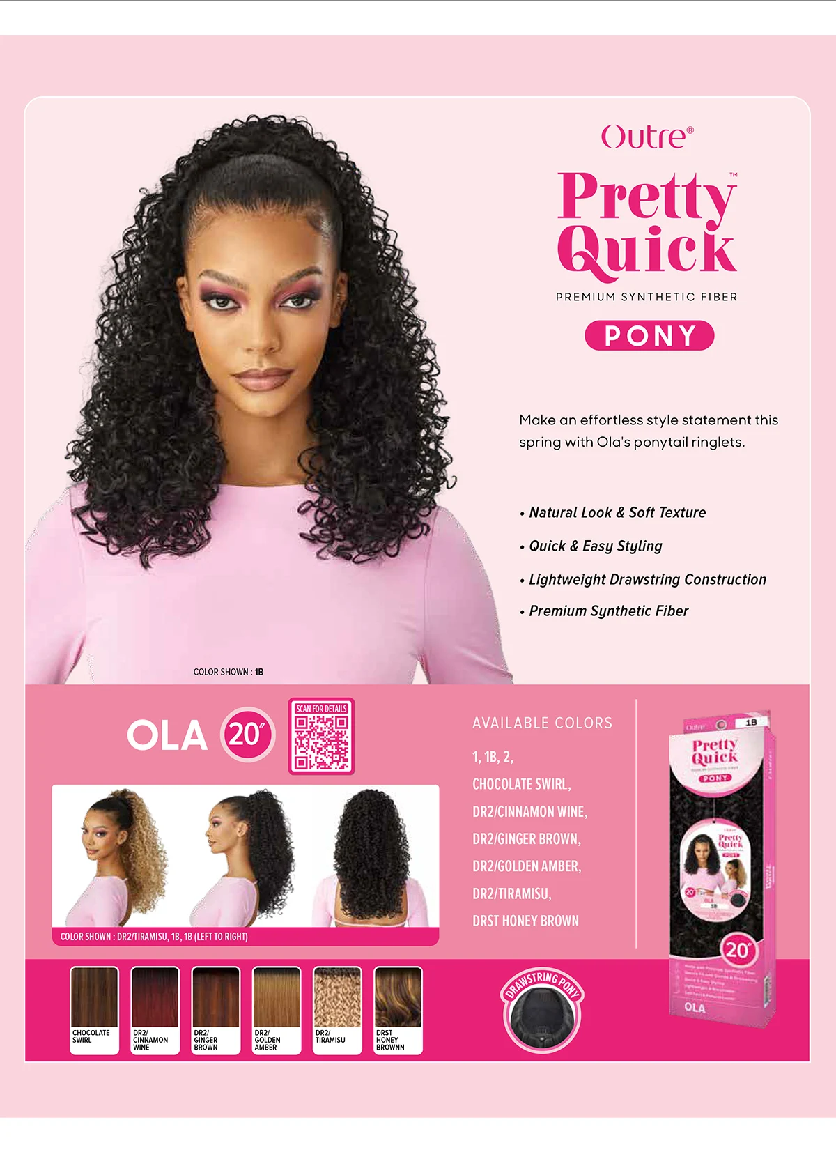 ذيل حصان صناعي برباط من Outre Pretty Quick Pony Ola