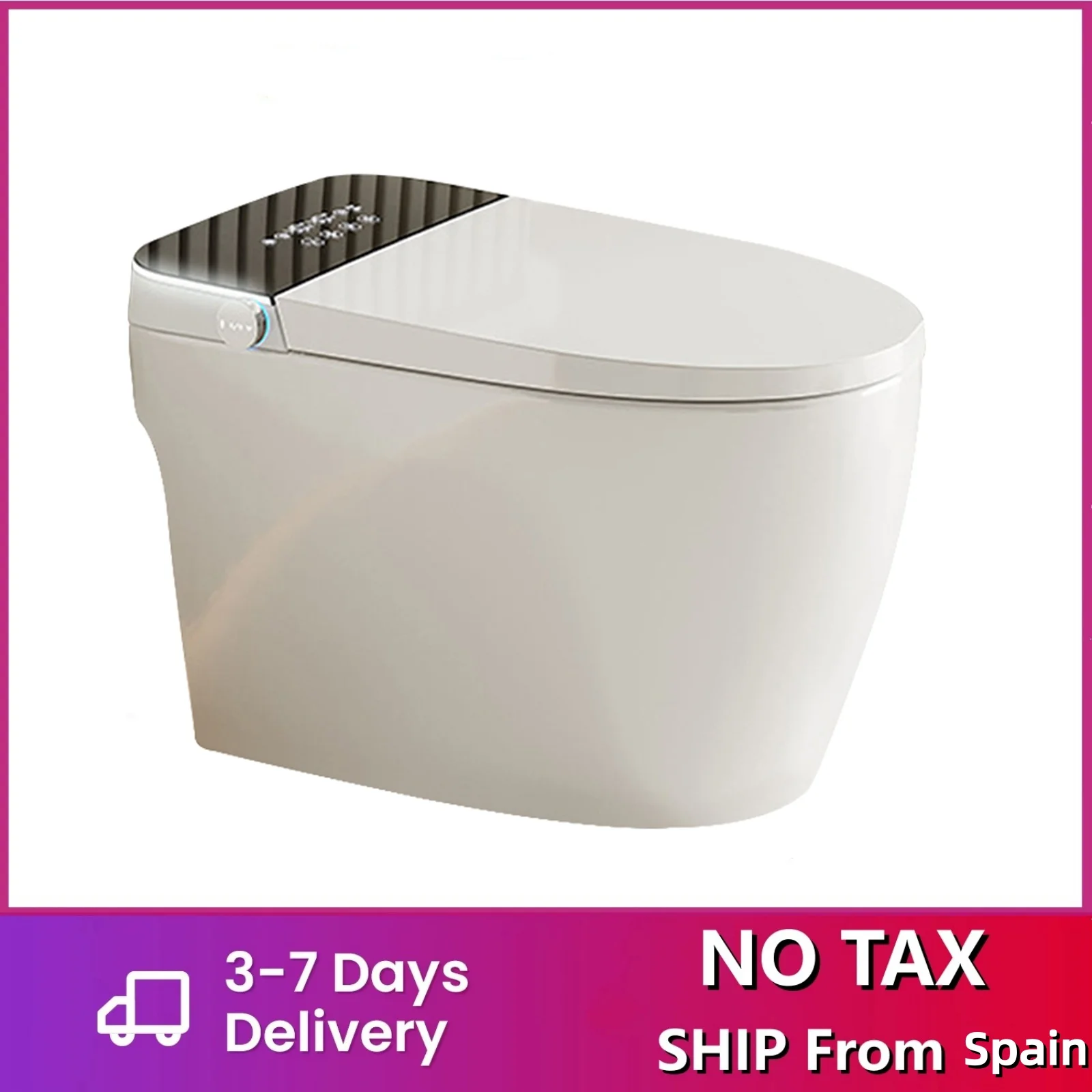 مرحاض ذكي سيراميك من النوع الأرضي متكامل منزلي أوتوماتيكي متعدد الوظائف لتدفئة المقعد المزدوج بدون حد ضغط الماء #1