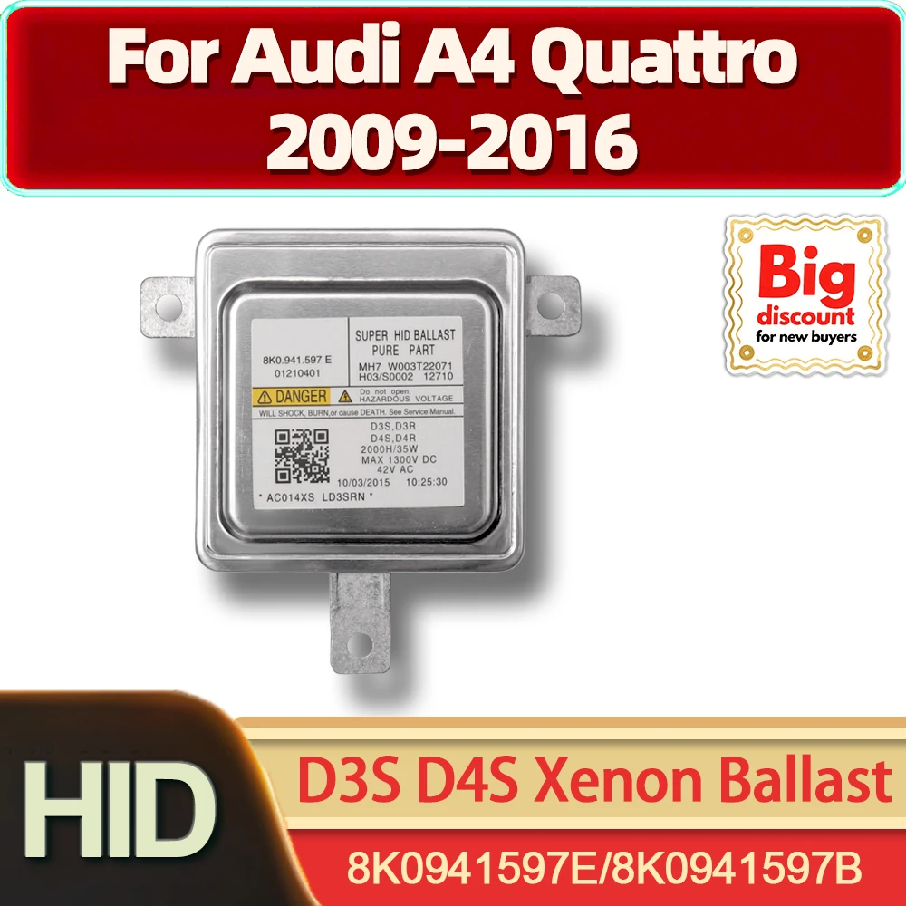

35W HID Xenon Headlight Ballast Control Unit OEM 8K0941597E 8K0941597B Xenon Light Ballast D3S D4S For Audi A4 Quattro 2009-2016