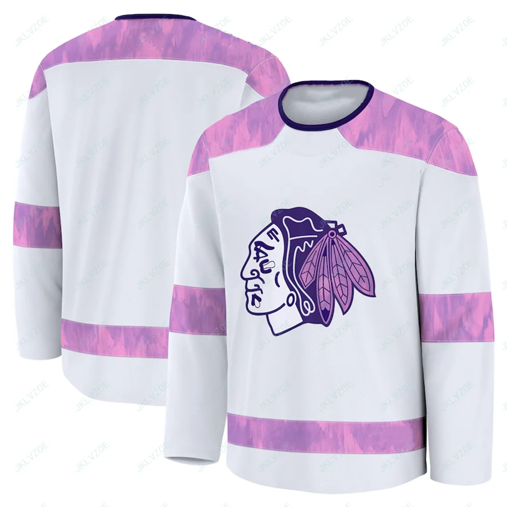 24/25 New Arrivals Hockey Fashion Men T-shirt Chicago Customized Practice Jersey Fans Adult kid Long sleeves Tshirt Jerseys