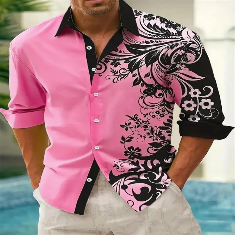 

Hot sale 11 colors men's shirt classic long sleeve shirt loose style Hawaiian shirt fashion casual shirt oversized 6xl