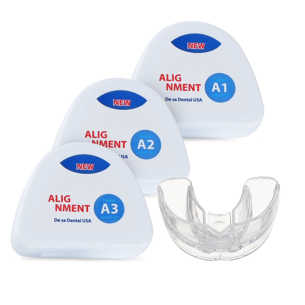 Ensemble d\'accolades orthodontiques dentaires en silicone pour enfants, 3 étapes, 11%, entraîneur, retenue des dents, bruxisme, protège-dents,