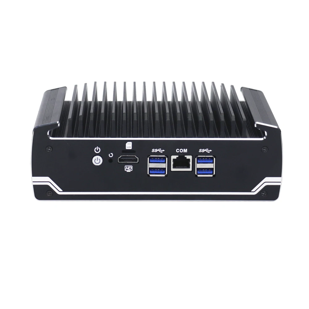 HUNSN Micro Firewall Appliance, Mini PC, VPN, Router PC, RX03, 3865U 3867U,AES-NI, Slot SIM, HDMI, COM, 6 x I211 LAN, supporto Vesa