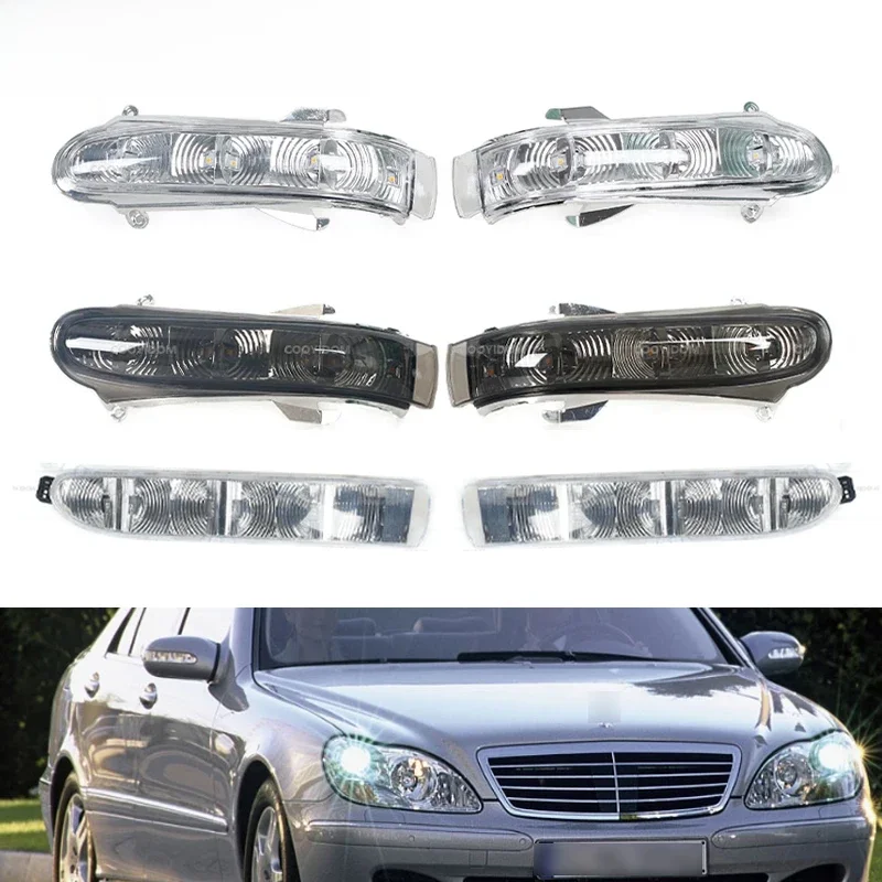COOYIDOM Samochodowe lusterko boczne przednich drzwi Kierunkowskazy Światła Do Mercedes Benz W220 W215 CL S S300 1999-2003 7 LED szerokie światło — zdjęcie 2