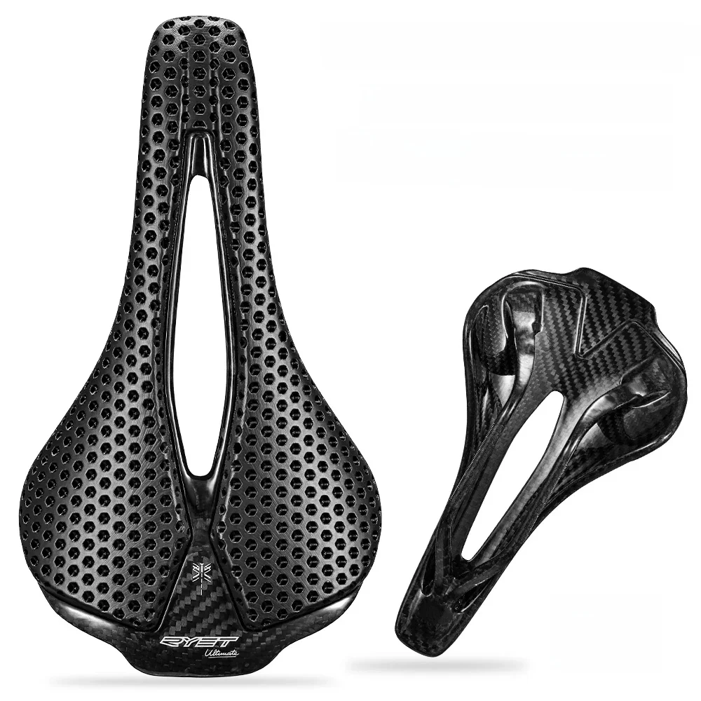 AliExpress NONE RYET 3D Printed Bicycle Saddle Ultralight Full Carbon Hollow Comfortable Breathable MTB Gravel Road Bike Cycling Seat Parts