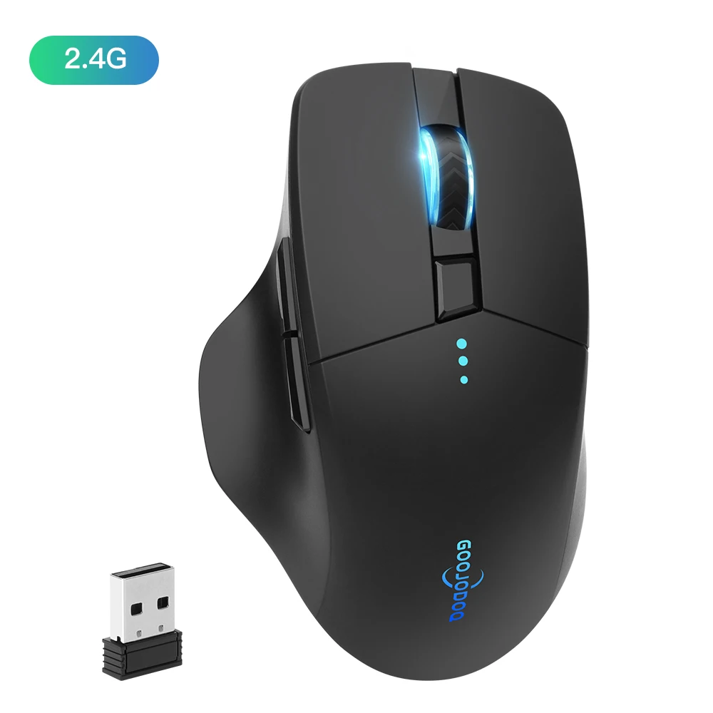Mouse wireless 2.4G Mouse ottico da 1600 DPI per computer Mouse wireless a 6 pulsanti con ricevore USB per accessori per PC portatili 7 Mouse wireless 2.4G Mouse ottico da 1600 DPI per computer Mouse wireless a 6 pulsanti con ricevore USB per accessori per PC portatili 7