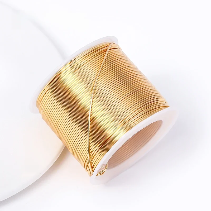 5 meter 18K vergulde koperdraad DIY sieraden maken messing metaaldraad voor handgemaakte draad sieraden ambachten - afbeelding 2